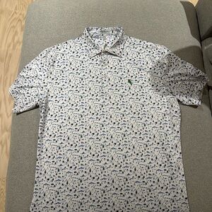 Peter Millar Summer Comfort Men’s Polo - The Abaco Club Logos - Size Medium